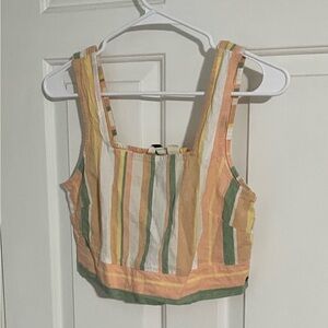 Roxy Striped Multicolor Crop Top